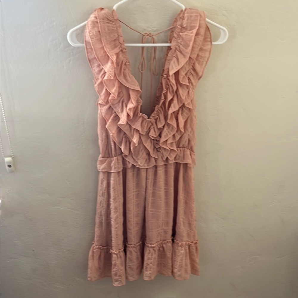 Ruffled Pink/Peach Sleeveless Dress